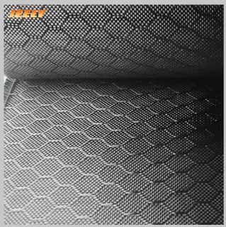 Schwarze Farbe 3K 240 g / m² 0,30 mm sechseckiges Waben-Kohlefasergewebe