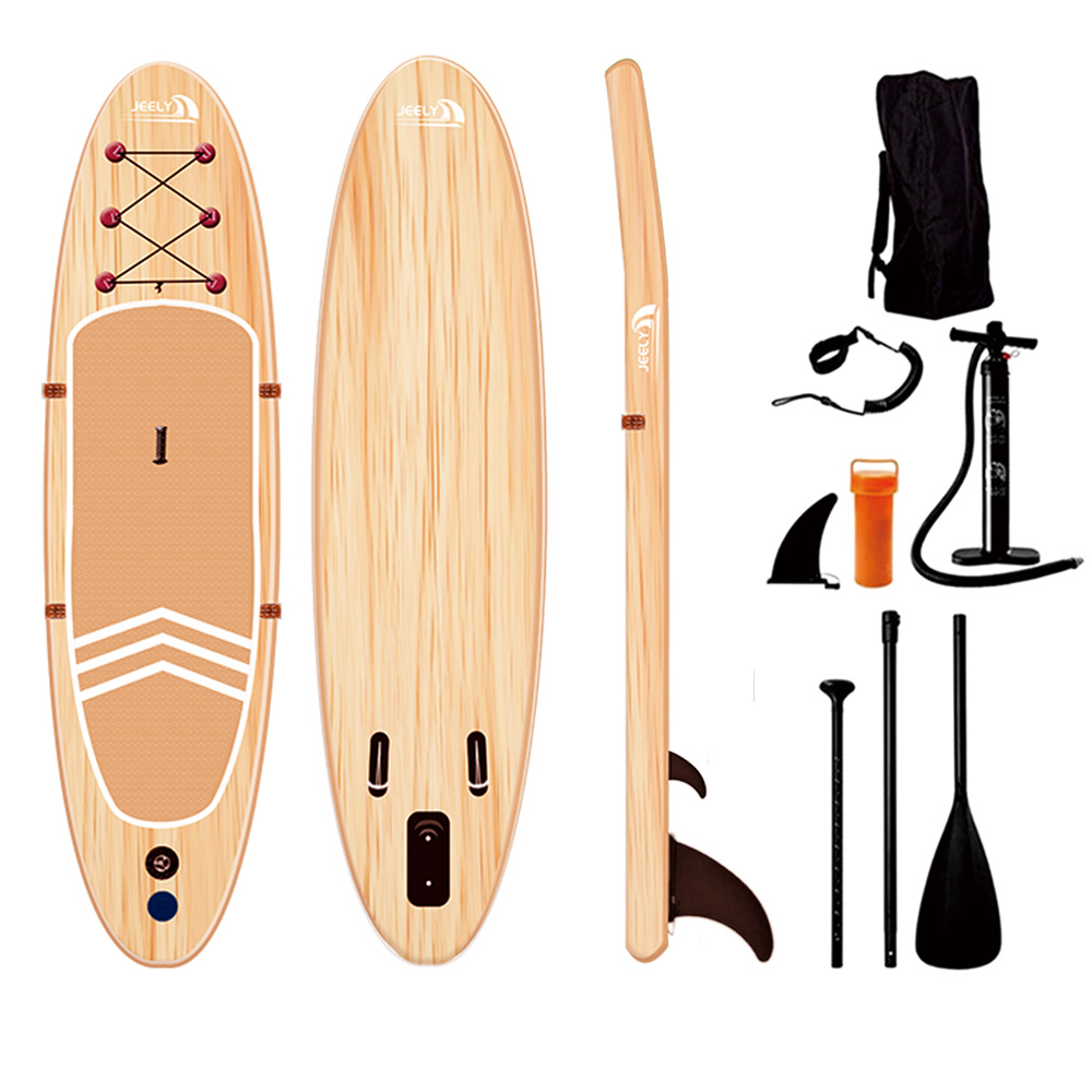 Jeely Wood Style PVC Paddle Board Aufblasbares Surfbrett